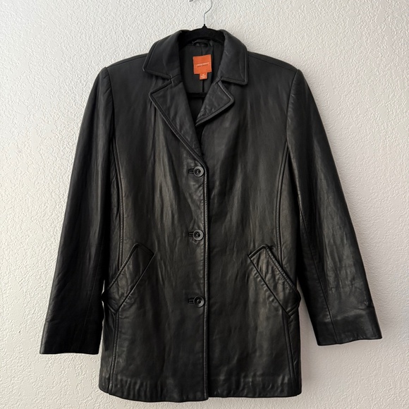 Anonymous John Carlisle Women’s Black Lambskin Leather Jacket Size Medium - Picture 1 of 7